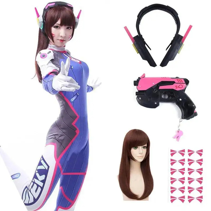 Dva Cosplay Prop - Anime Damen Jumpsuit Strumpfhose D.Va Kostüm