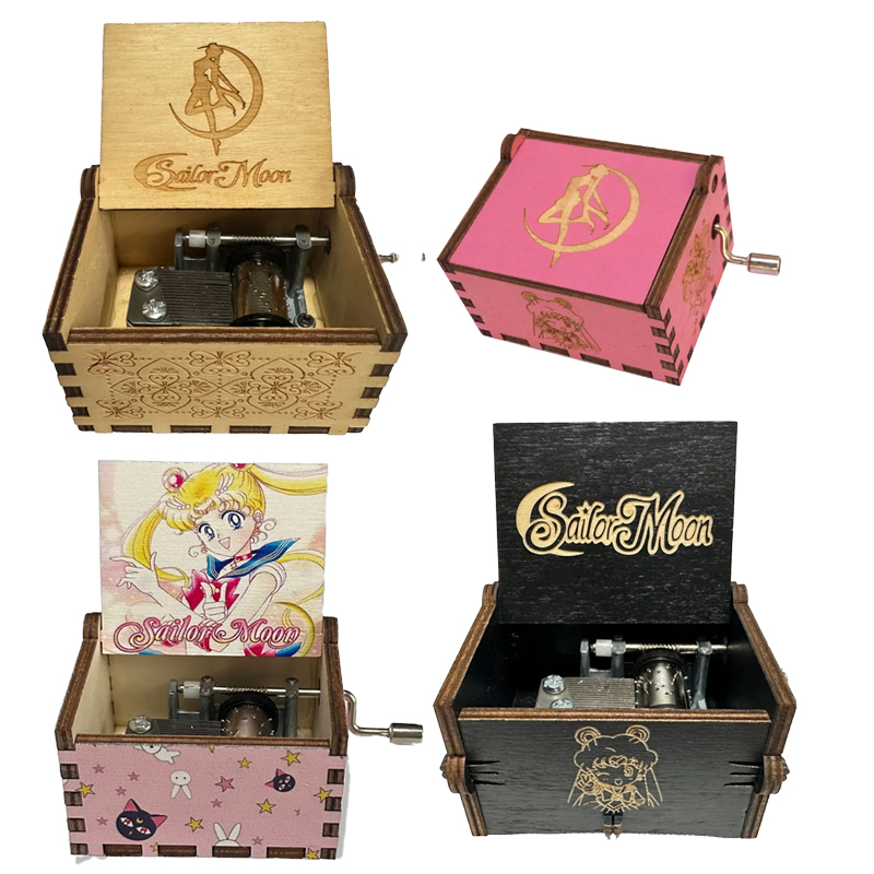 Cosplay Prop Diy - Sailor Moon Themen-Musikbox Ornamente Party Holz-Handkurbel-Spieluhr