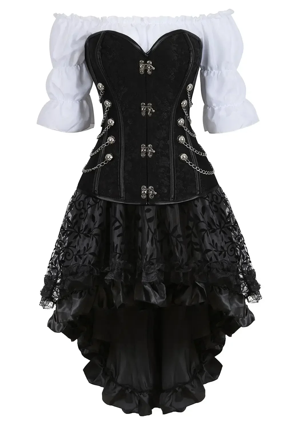 Boning Corset Steel - Frauen Piraten Korsett Leder Stahl Knochen