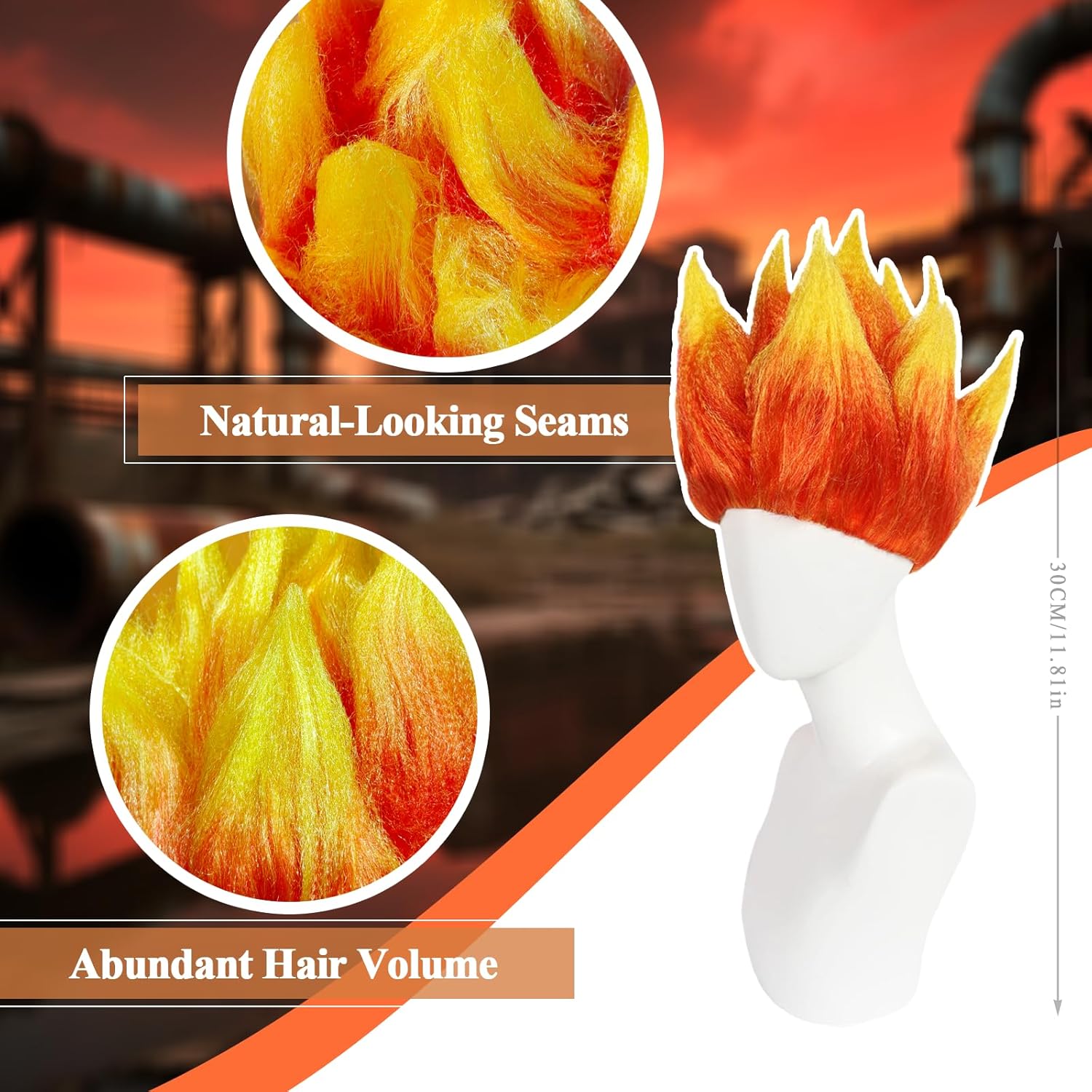 Flammen-Kostüm-Perücke Stilvol – Cosplay Flame Prop Bewertung und Preis